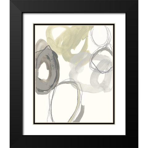 Stone Circles II Black Modern Wood Framed Art Print with Double Matting by Vess, June Erica