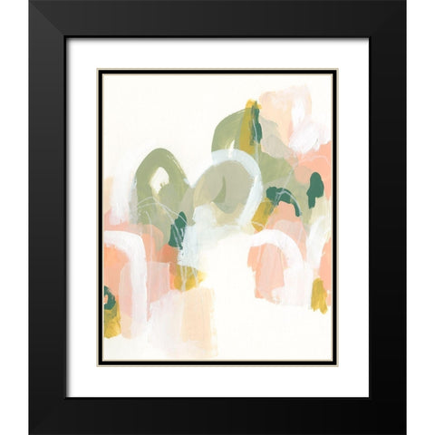 Pastel Cascade II Black Modern Wood Framed Art Print with Double Matting by Vess, June Erica