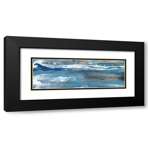 Peaceful Blue II Black Modern Wood Framed Art Print with Double Matting by Bramma, Lila