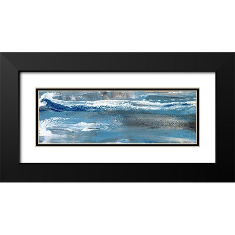 Peaceful Blue II Black Modern Wood Framed Art Print with Double Matting by Bramma, Lila