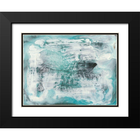 Turquoise Light I Black Modern Wood Framed Art Print with Double Matting by Bramma, Lila