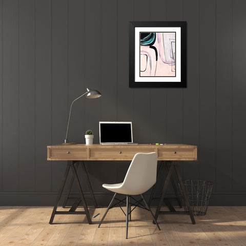 Lumiere Rose IV Black Modern Wood Framed Art Print with Double Matting by Wang, Melissa