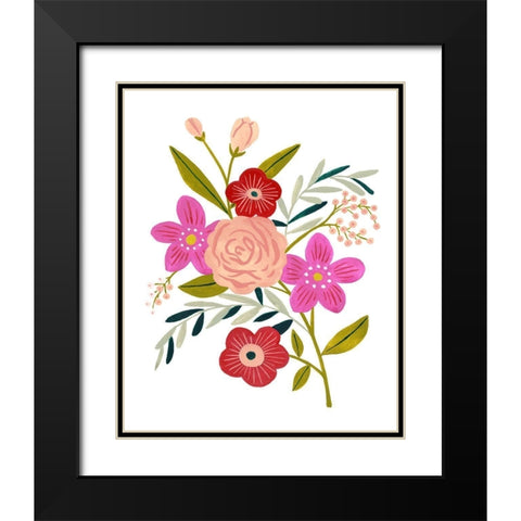 Simple Flora II Black Modern Wood Framed Art Print with Double Matting by Borges, Victoria