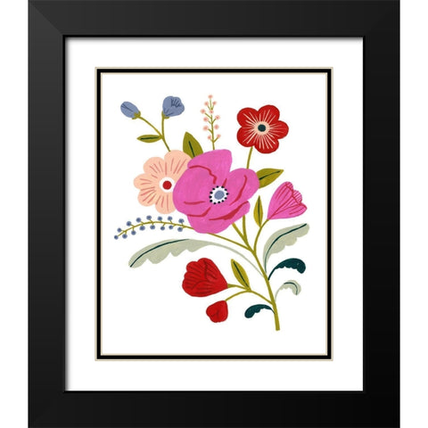 Simple Flora III Black Modern Wood Framed Art Print with Double Matting by Borges, Victoria