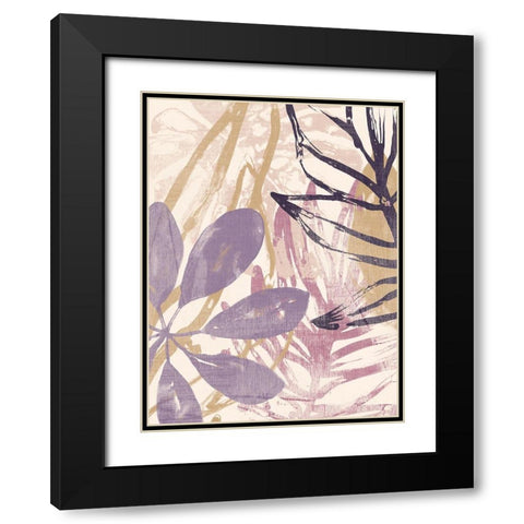 Purple Palms I Black Modern Wood Framed Art Print with Double Matting by Vess, June Erica