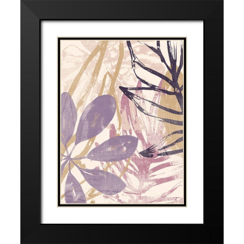 Purple Palms I Black Modern Wood Framed Art Print with Double Matting by Vess, June Erica