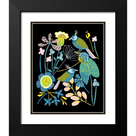 Pleasure Garden II Black Modern Wood Framed Art Print with Double Matting by Wang, Melissa