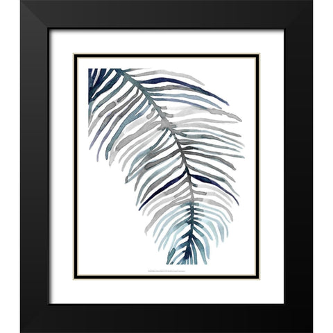 Blue Feathered Palm II Black Modern Wood Framed Art Print with Double Matting by Scarvey, Emma