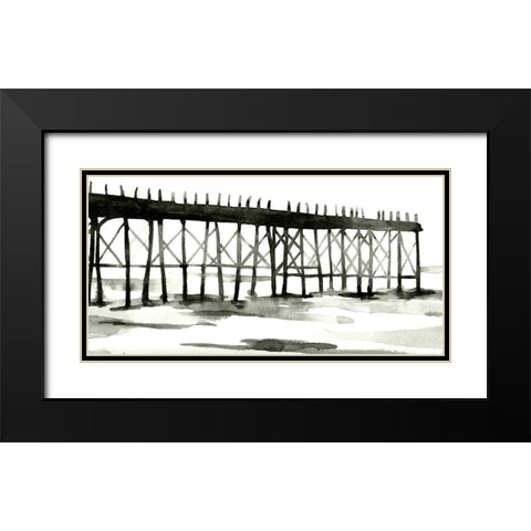 Serene Pier I Black Modern Wood Framed Art Print with Double Matting by Scarvey, Emma