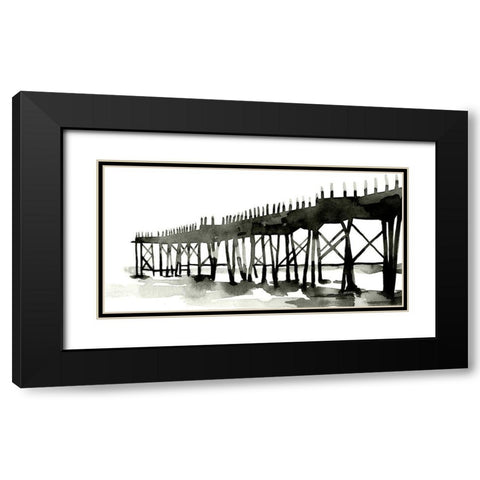 Serene Pier II Black Modern Wood Framed Art Print with Double Matting by Scarvey, Emma