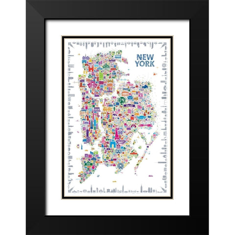 Iconic Cities-New York Black Modern Wood Framed Art Print with Double Matting by Esquer, Rafael