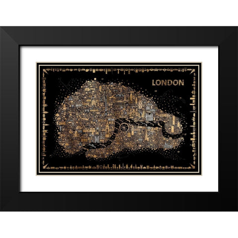 Glam Iconic Cities-London Black Modern Wood Framed Art Print with Double Matting by Esquer, Rafael