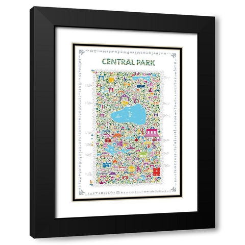 New York Collection-Central Park Black Modern Wood Framed Art Print with Double Matting by Esquer, Rafael