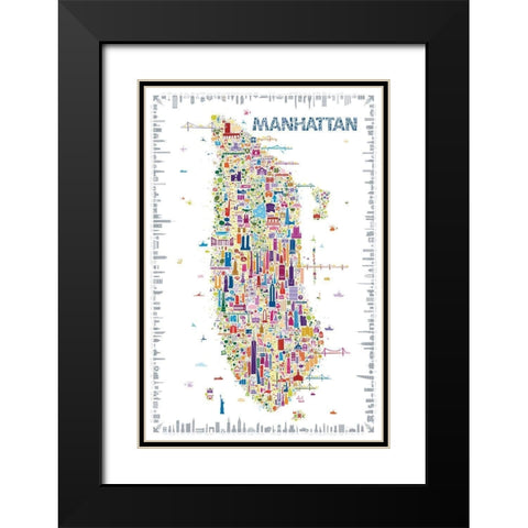 New York Collection-Manhattan Black Modern Wood Framed Art Print with Double Matting by Esquer, Rafael