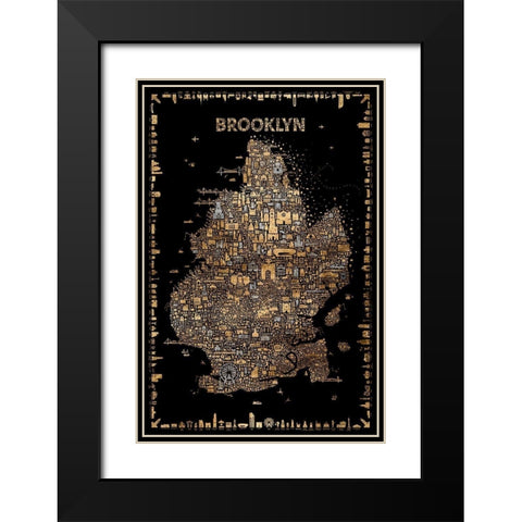 Glam New York Collection-Brooklyn Black Modern Wood Framed Art Print with Double Matting by Esquer, Rafael