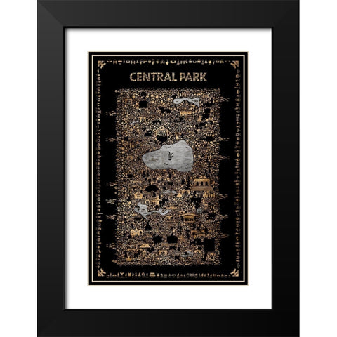 Glam New York Collection-Central Park Black Modern Wood Framed Art Print with Double Matting by Esquer, Rafael