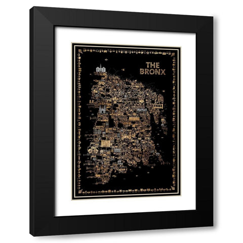 Glam New York Collection-Bronx Black Modern Wood Framed Art Print with Double Matting by Esquer, Rafael