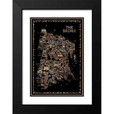 Glam New York Collection-Bronx Black Modern Wood Framed Art Print with Double Matting by Esquer, Rafael