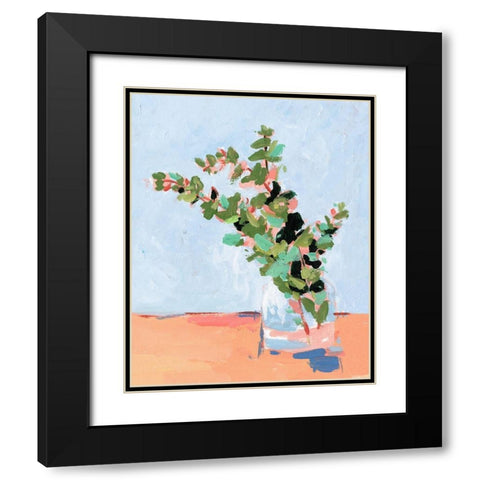 Baby Blue Eucalyptus I Black Modern Wood Framed Art Print with Double Matting by Wang, Melissa