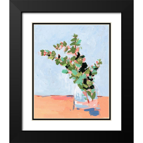 Baby Blue Eucalyptus I Black Modern Wood Framed Art Print with Double Matting by Wang, Melissa