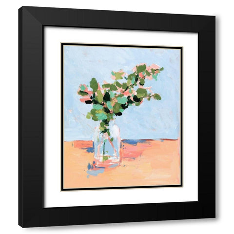 Baby Blue Eucalyptus II Black Modern Wood Framed Art Print with Double Matting by Wang, Melissa