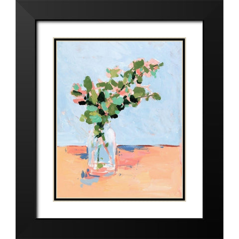 Baby Blue Eucalyptus II Black Modern Wood Framed Art Print with Double Matting by Wang, Melissa