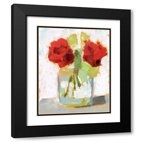 Cut Roses II Black Modern Wood Framed Art Print with Double Matting by Harper, Ethan
