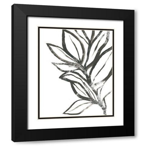 Leaf Instinct II Black Modern Wood Framed Art Print with Double Matting by Vess, June Erica