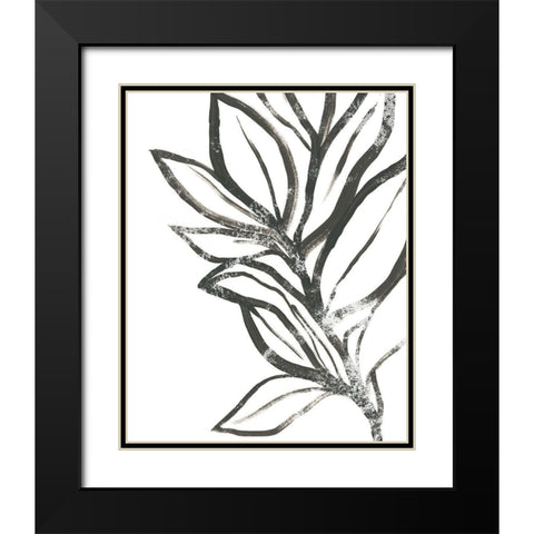 Leaf Instinct II Black Modern Wood Framed Art Print with Double Matting by Vess, June Erica