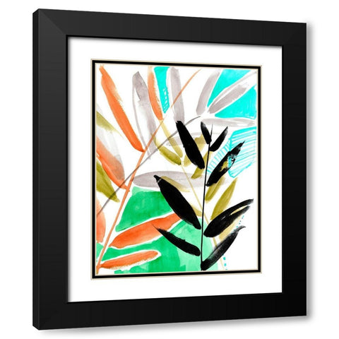 Vivid Fronds I Black Modern Wood Framed Art Print with Double Matting by Goldberger, Jennifer