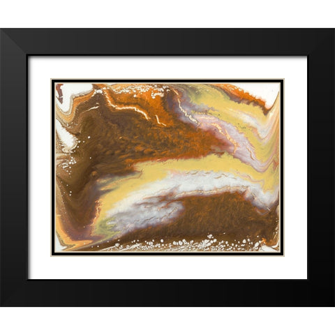 Liquid Earth VII Black Modern Wood Framed Art Print with Double Matting by Studio W