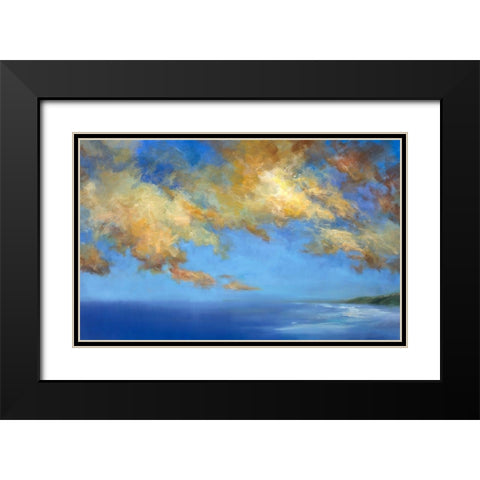 Golden Cloudscape Black Modern Wood Framed Art Print with Double Matting by Finch, Sheila
