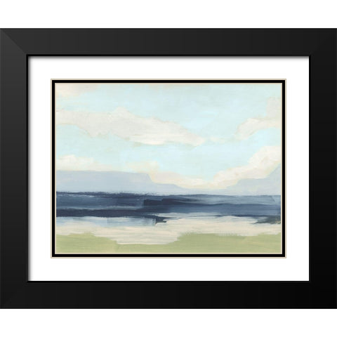 Verdant Coast II Black Modern Wood Framed Art Print with Double Matting by Vess, June Erica