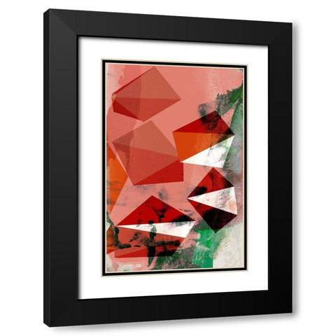 Coral Shapes III Black Modern Wood Framed Art Print with Double Matting by Jasper, Sisa