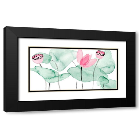 Lotus in Nature II Black Modern Wood Framed Art Print with Double Matting by Wang, Melissa