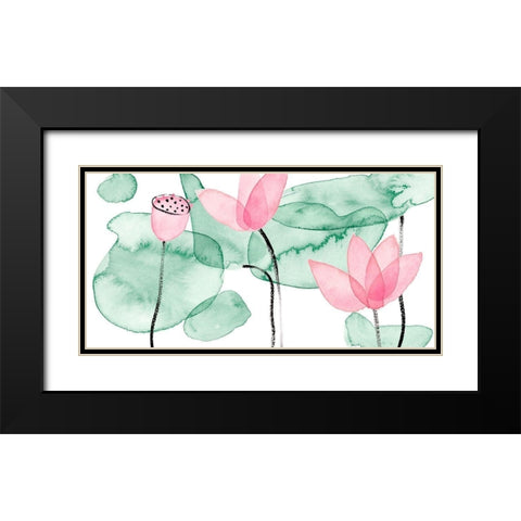 Lotus in Nature III Black Modern Wood Framed Art Print with Double Matting by Wang, Melissa