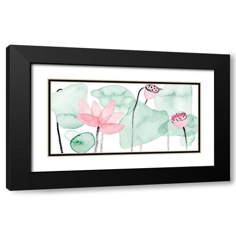 Lotus in Nature IV Black Modern Wood Framed Art Print with Double Matting by Wang, Melissa