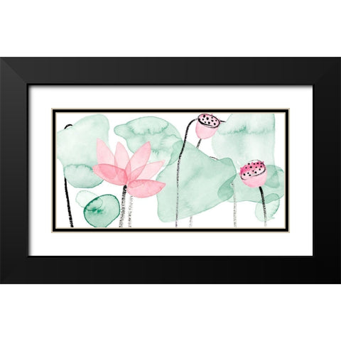 Lotus in Nature IV Black Modern Wood Framed Art Print with Double Matting by Wang, Melissa