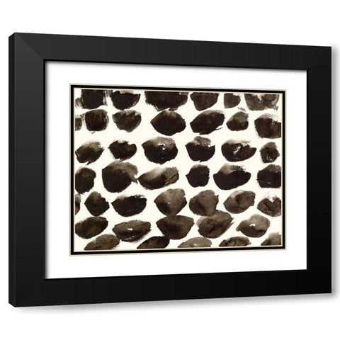 Dots Imperfection I Black Modern Wood Framed Art Print with Double Matting by Wang, Melissa