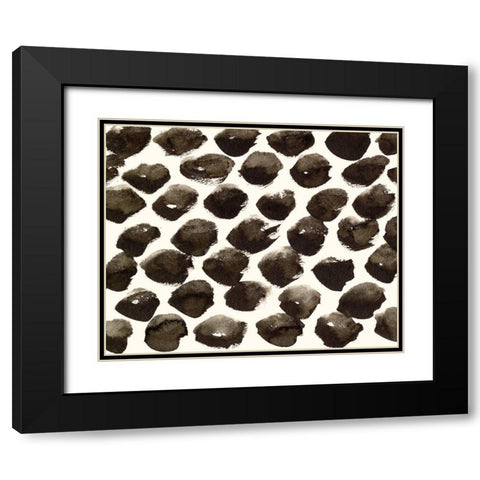 Dots Imperfection II Black Modern Wood Framed Art Print with Double Matting by Wang, Melissa