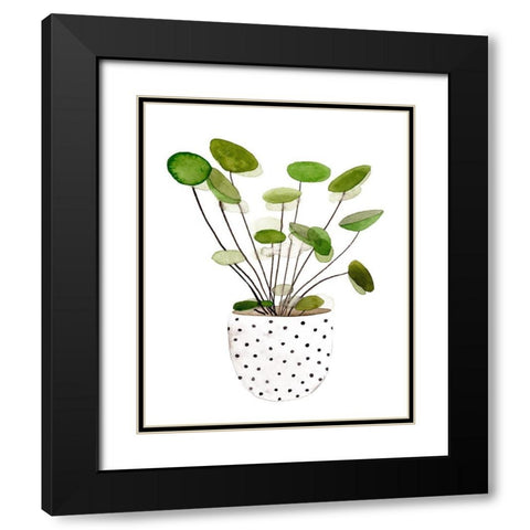 Plant in a Pot II Black Modern Wood Framed Art Print with Double Matting by Wang, Melissa