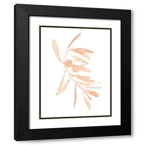 Blush Olive Branch I Black Modern Wood Framed Art Print with Double Matting by Scarvey, Emma