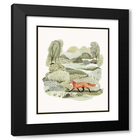 Fox Glen II Black Modern Wood Framed Art Print with Double Matting by Borges, Victoria