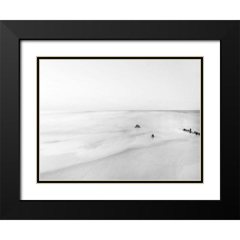 Black and White Water II Black Modern Wood Framed Art Print with Double Matting by McLoughlin, James