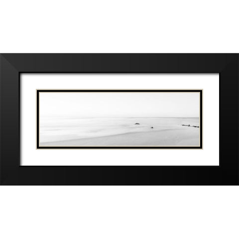 Black and White Water Panel II Black Modern Wood Framed Art Print with Double Matting by McLoughlin, James