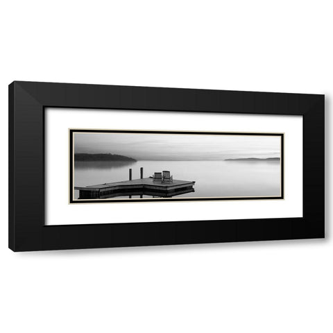 Black and White Water Panel XI Black Modern Wood Framed Art Print with Double Matting by McLoughlin, James