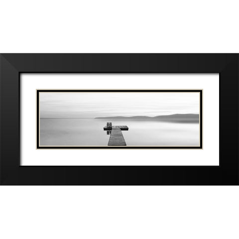 Black and White Water Panel XII Black Modern Wood Framed Art Print with Double Matting by McLoughlin, James