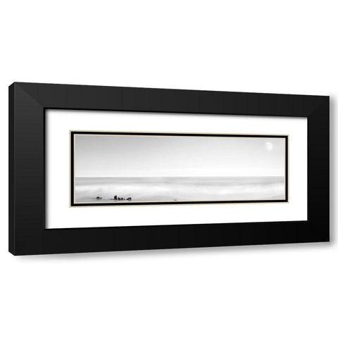 Black and White Water Panel XIV Black Modern Wood Framed Art Print with Double Matting by McLoughlin, James
