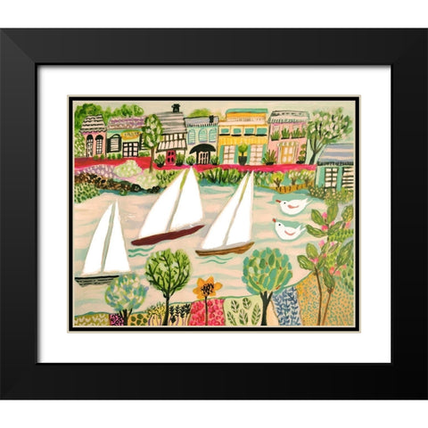 Smooth Sailing I Black Modern Wood Framed Art Print with Double Matting by Fields, Karen