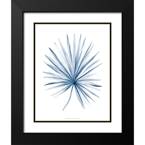 Indigo Tropical Leaves II Black Modern Wood Framed Art Print with Double Matting by Meagher, Megan